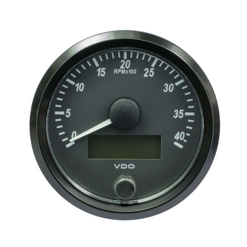 VDO SingleViu Tachometer 4.000 RPM Black 80mm gauge